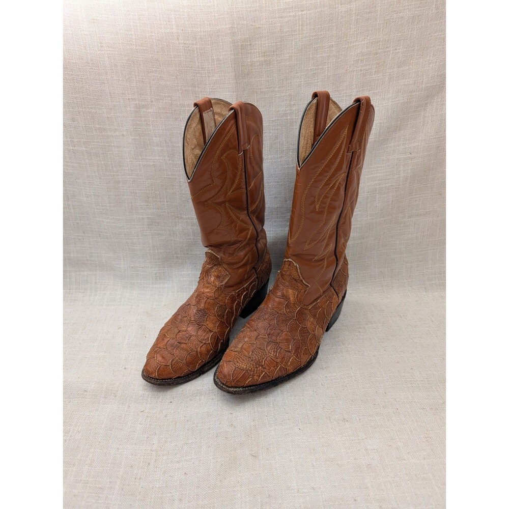 Botas Galindo Cowboy Boots Tan Exotic Western Rodeo Boots Mens Size 10